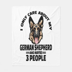 German Shepherd Stickers - I Only Care About My Ge Fleece Blanket