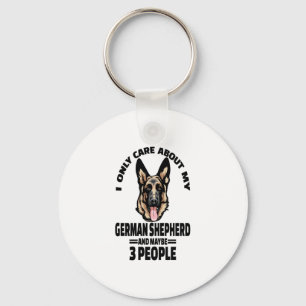 German Shepherd Stickers - I Only Care About My Ge Keychain
