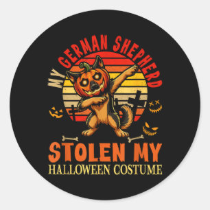 German Shepherd Stolen Halloween Costume Dog Owner Classic Round Sticker