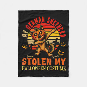 German Shepherd Stolen Halloween Costume Dog Owner Fleece Blanket
