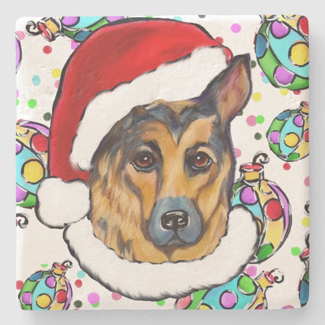 GERMAN SHEPHERD STONE COASTER (Front)