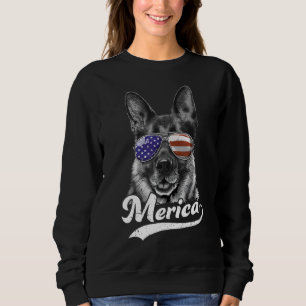 German Shepherd Sunglasses Usa American Flag 4th O Sweatshirt