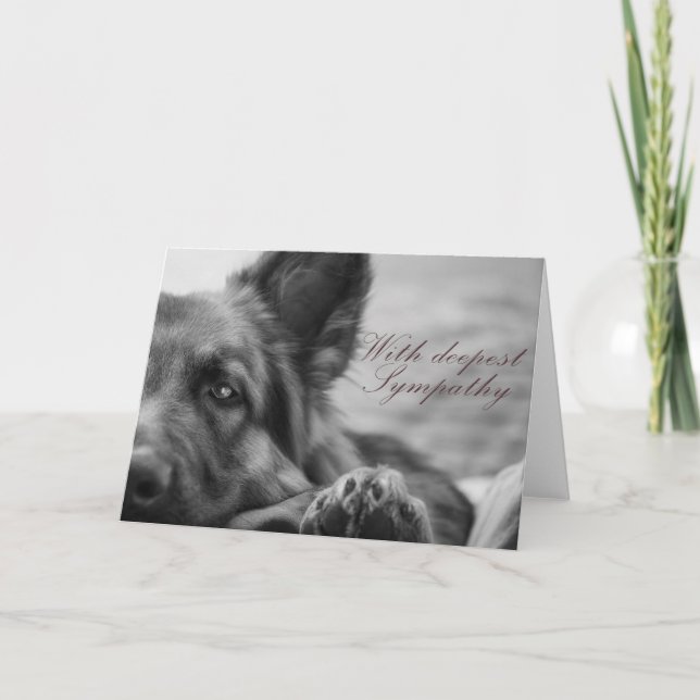 German shepherd sympathy card. card (Front)