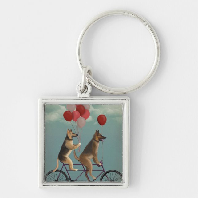 German Shepherd Tandem Keychain (Front)