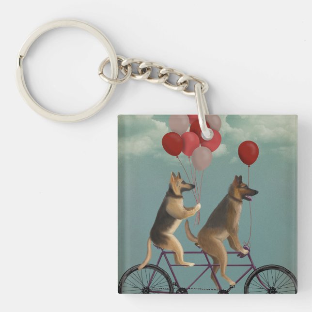 German Shepherd Tandem Keychain (Front)