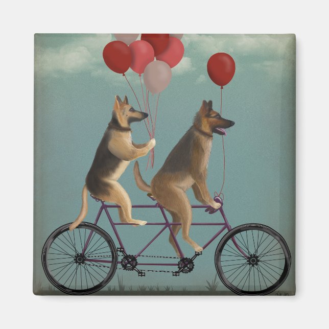 German Shepherd Tandem Magnet (Front)