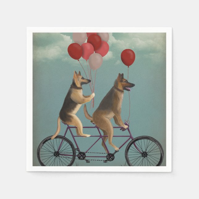 German Shepherd Tandem Napkin (Front)