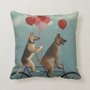German Shepherd Tandem Throw Pillow
