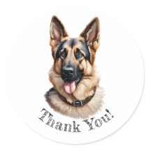 German Shepherd Thank You!  Stickers