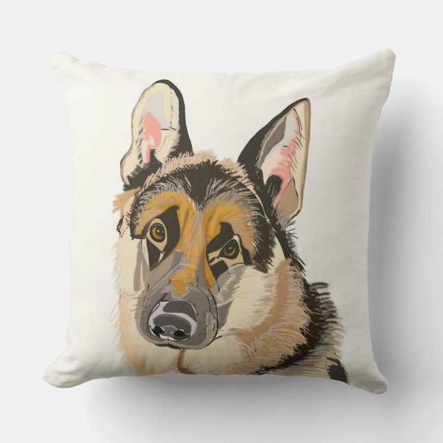 German Shepherd Throw Pilllow Pillow (Front)