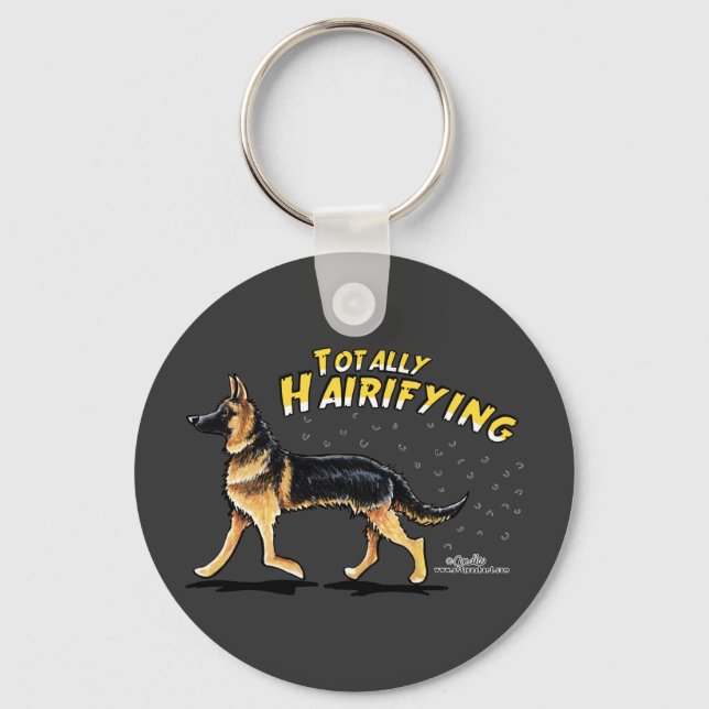 German Shepherd Totally Hairifying Keychain (Front)