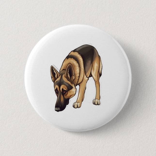 German Shepherd Tracking  2 Inch Round Button (Front)