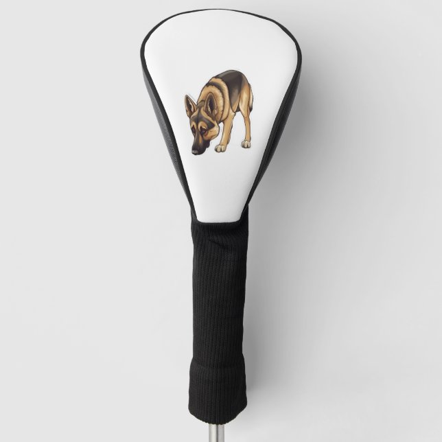 German Shepherd Tracking  Golf Head Cover (Front)