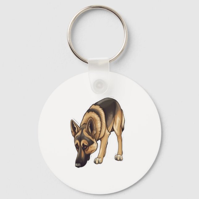 German Shepherd Tracking  Keychain (Front)
