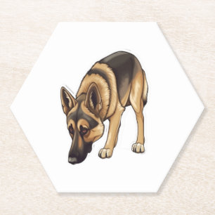 German Shepherd Tracking  Paper Coaster
