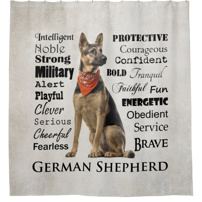 German Shepherd Traits Shower Curtain (Front)