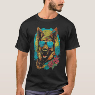 German Shepherd Tropical Style Hawaiian T-Shirt