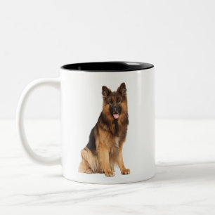German Shepherd,tumbler wrap straight  design, dog Two-Tone Coffee Mug