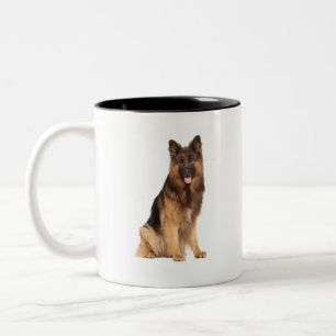 German Shepherd,tumbler wrap straight  design, dog Two-Tone Coffee Mug
