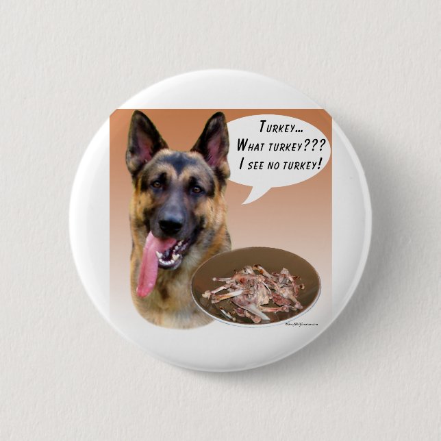 German Shepherd Turkey 2 Inch Round Button (Front)