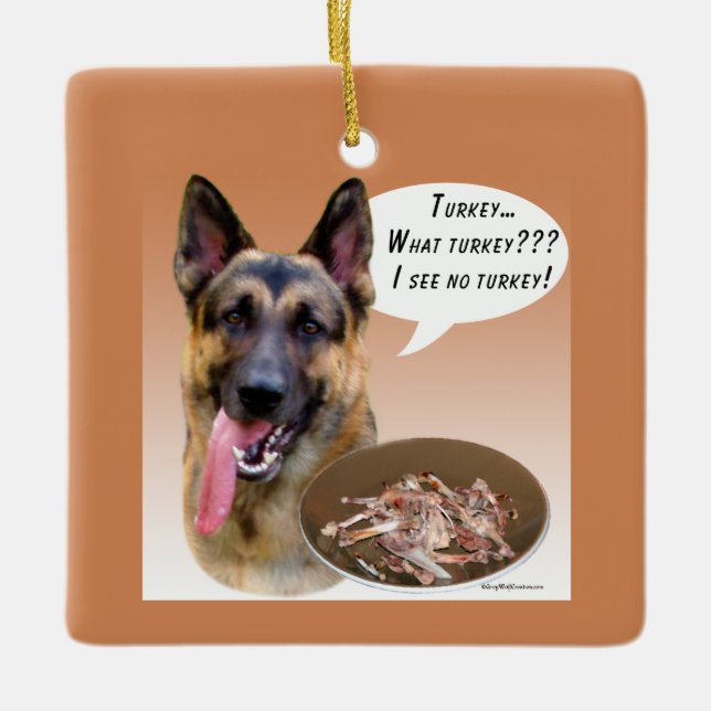 German Shepherd Turkey Ceramic Ornament (Front)