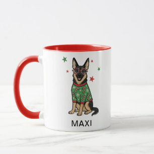German Shepherd Ugly Christmas Sweater Dog Mug