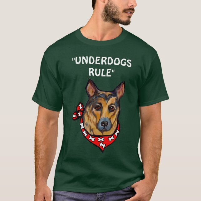 GERMAN SHEPHERD UNDERDOG T-Shirt (Front)