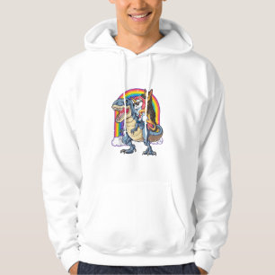 German Shepherd Unicorn Dinosaur T rex Funny Rainb Hoodie