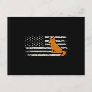 German shepherd us flag postcard