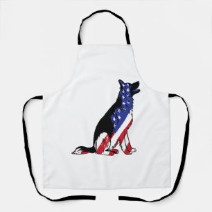 German Shepherd Usa Flag Patriotic Dog Apron
