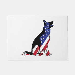 German Shepherd Usa Flag Patriotic Dog  Doormat