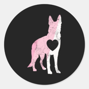 German Shepherd Valentines Day Cud Love Dog Classic Round Sticker