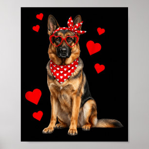 German Shepherd Valentines Day Dog Lover Heart  Poster