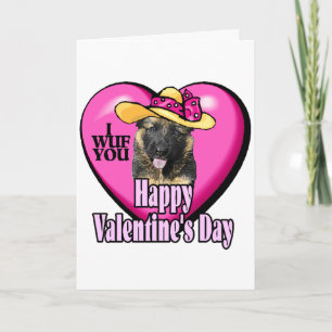 German Shepherd Valentines Day Holiday Card