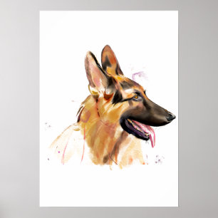 German Shepherd Wall Art Poster