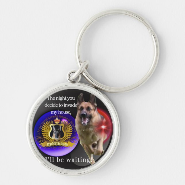 German Shepherd Warning Keychain (Front)