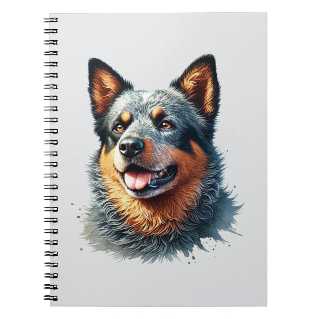 German Shepherd Watercolor Portrait  Notebook (Front)