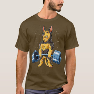 German Shepherd Weightlifting Funny Deadlift Men T-Shirt