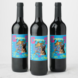 German Shepherd  Wine Label