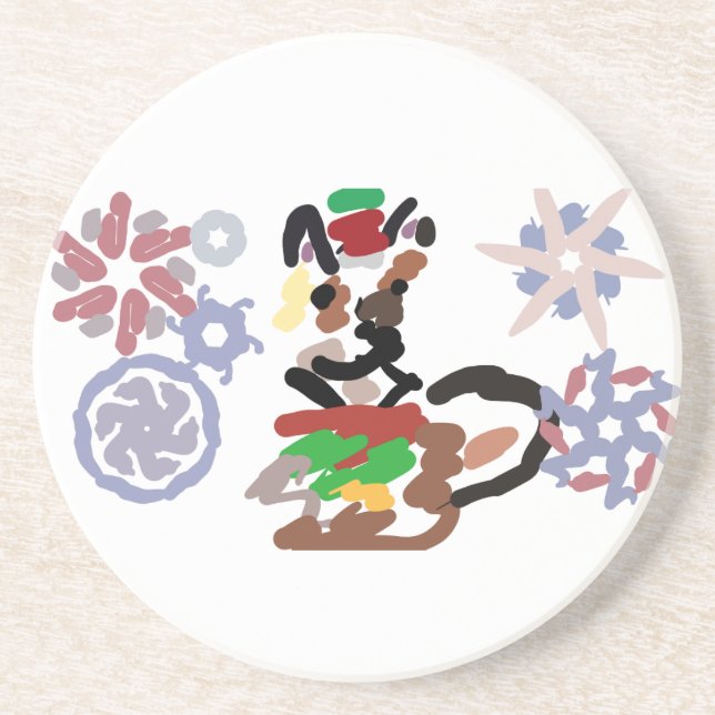 German Shepherd Winter  Coaster (Front)