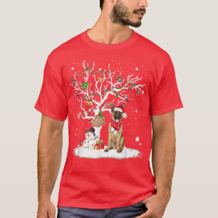 German Shepherd Winter Snow Tree Dog Christmas Win T-Shirt