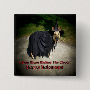 German Shepherd Witch Dog 2 Inch Square Button