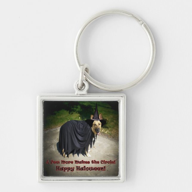 German Shepherd Witch Dog Keychain (Front)