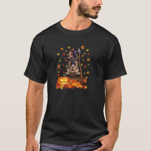 German Shepherd Witch Pumpkin Halloween Dog Lover  T-Shirt
