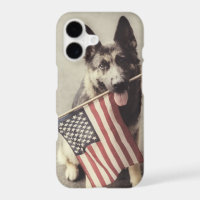 German Shepherd With US Flag