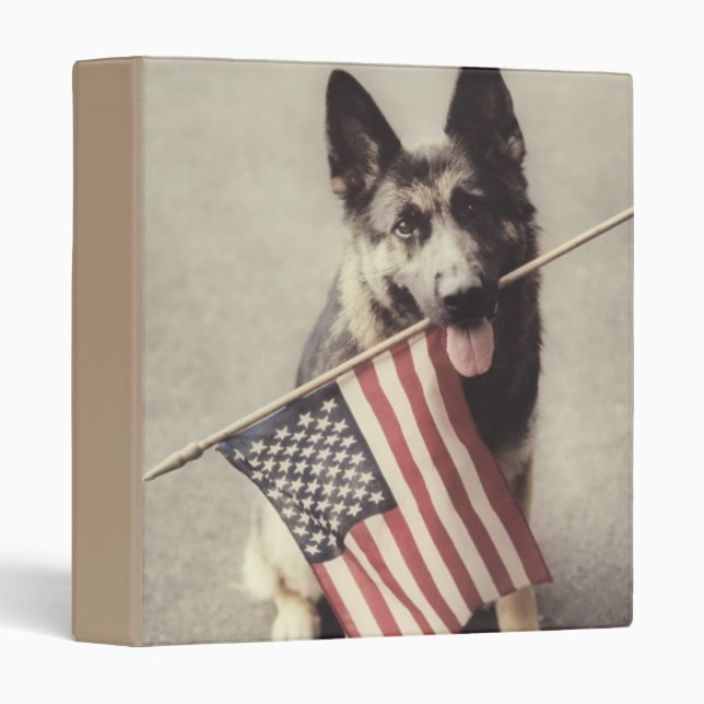 German Shepherd With US Flag Binder (Front/Spine)