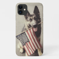 German Shepherd With US Flag