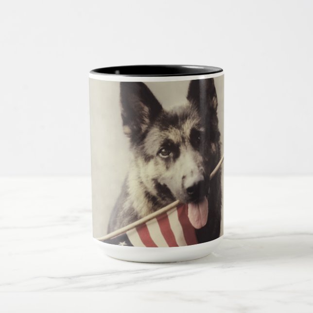 German Shepherd With US Flag Mug (Center)