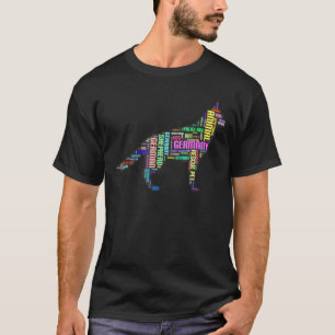 German Shepherd Word Cloud Typography T-Shirt