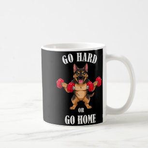German Shepherd Workout Lifting Dumbbells Weightli Coffee Mug